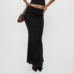 Cyflymder Women Y2K Vintage Summer Bodycon Skirt Casual Floral Lace Elastic Skirt for Beach Vacation Club Streetwear