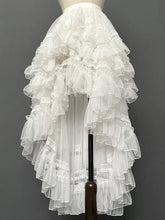 Cyflymder Gothic Lolita Underskirt High Low Ruffled Skirt Light Floral WeddingTrailing Lace Trailing JSK Cake Fluffy Mesh Cover Up Skirt