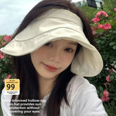 Cyflymder New Hot Sale Of The Season Women's UV Protection Ice Silk Spring Summer No Brim Cap Breathable Egg Roll Design Anti Ultraviolet