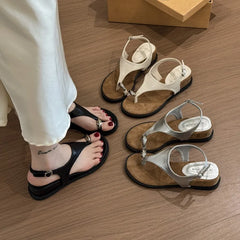 Cyflymder Women's Sandals Summer Heels Shoes for Woman Wedge Heel Sandalias Mujer Shoes Flip Flops Comfortable Sandals Women Shoes 25