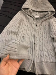 Cyflymder Korean High Street All Match Knitted Zipper Design Cardigan Y2k 2000s Popular Casual Lazy French Clothes Cool Girl Punk Sweters
