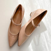 Cyflymder Woman Shoes Height Increase 7CM Pointed Head Shallow Mouth Shoes Women's Retro Style Patent Leather Thick Heel Mary Jane Shoes
