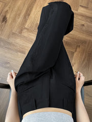 Cyflymder Lace Patchwork Suit Wide Leg Pant Women Elegant Sweet Loose High Waist Trousers Korean Fashion Casual Lady Ice Silk Pants