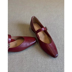 Cyflymder Summer Shoes Ladies Autumn Oxfords Women's Casual Female Sneakers Flats Shallow Mouth Square Toe 2025 Fall Retro New Leather