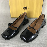 Cyflymder Shallow Mouth Patent Leather Ballet Flats Korean Shoes Low Heels Female Footwear Dress Summer Mary Janes Fashion Low Heels