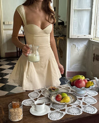 Cyflymder Elegant Summer Beige Mini Dresses Women Sexy Strappy Cotton Ruffle Sleeveless Vocation Party Ladies Dress Vestidos New