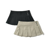 Cyflymder American Retro Pleated Mini Skirt Women Sexy Low Waist Summer Skirts Cool Girl Y2K saia
