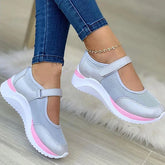 Cyflymder Round Head Knitted Women's Thick Sole Single Shoes Women's Large Size 35-43 Grid Casual Women's Shoes Sneakers Women