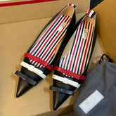 Cyflymder Sweet Bow Mixed Color Pointed Toe Designer Shoes Women Comfort Shallow Flats Elegant Dress Party Shoes Ladies Zapatos De Mujer