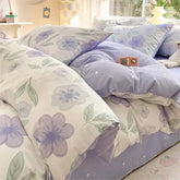 Cyflymder Rural Floral 100% Cotton Comfort Set Skin-Friendly Non Fading Fitted Sheet Quilt Cover 200X230Cm Bedclothes for All Seasons