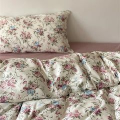 Cyflymder 100% Natural Cotton Vintage Pastoral Flowers Girl Bedding Set Single Double Queen King Quilt/Duvet Cover Bed Linen Pillowcases