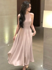 Cyflymder Vintage Red Sleeveless Slim Midi Dresses for Women Fashion Casual Chic Birthday Robe Elegant Party Female Clothing Summer