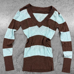 Cyflymder Cute Fashion Stripes Sweet Slim emo Y2K Woman Sweater Lovely Female Maiden Pullover Aesthetic Knitwear Harajuku Classic Clothing