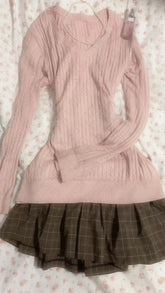 Cyflymder Lovely Soft Y2K Harajuku Woman's Pink Clothing Knit Sweater Korean Female Aesthetic Knitwear Slim Elegant Long Sleeve Pullover