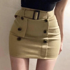 Cyflymder Dongdaemun New Fashionable Versatile Slimming Women's Belted Skirt Sexy Curvy Body Shaping Waist Cincher Double Row Buckle