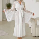 Cyflymder Mesh Nightgown Underwear, Cardigan, Pajamas, Women's Bathrobe, Home Outer Robe