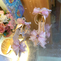 Cyflymder Lolita Cosplay Y2K Heels Pink Dreamy Bridal Wedding Shoes 2000S Heels High Quality Designer Luxury Shoes Elegant Women's Sandals