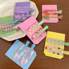 Cyflymder 2pcs Fruit Series Seamless Hair Clips Summer Hairpin No Crease Barrettes Fixed Hair Clip for Girls Hair Accessories