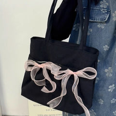 Cyflymder Luxury Design Bow Elegant Chic Handbags Trendy Office Lady Fashion Ins Underarm Bag Women Y2k Aesthetic All Match Shoulder Bags