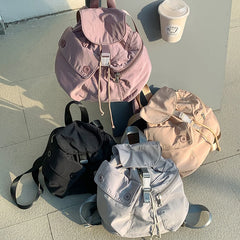 Cyflymder Korean Women's Nylon Large Capacity Drawstring Backpack Leisure College Student Backpack Quality Travel Shoulder Commuter Bags