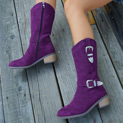 Cyflymder Decorative Metal Buckle High Heels Pointed Toe Large Size Women's Shoes Fashionable Elegant Footwear for plus Size Ladies