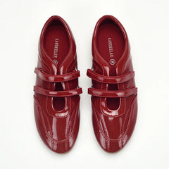 Cyflymder Ballet Flats Red Shoes for Women Comfortable Pu Leather Casual Streetwear Flats Designer Shoes Spring Autumn Shallow Loafers