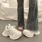 Cyflymder Womens Sneakers Shoes Tennis Female Platform Roses Casual Trainers Thick Sole Black Leisure Womens Sneakers Tennis Female S