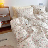 Cyflymder 100% Cotton Bedding Set Floral Style Duvet Cover With Pillowcase Single/Queen/King Size Bedclothes Skin-friendly Comforter Sets