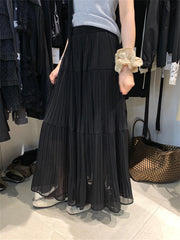 Cyflymder Women s Lightweight Maxi Skirt with Elastic Waistband and Boho Print for Vacation Picnic Outdoor Activities