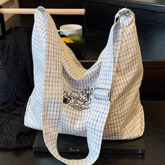 Cyflymder Vintage Y2k Aesthetic All Match Shoulder Bag Cartoon Kawaii Dog Striped Women's Handbags Streetwear Grunge Casual Crossbody Bags