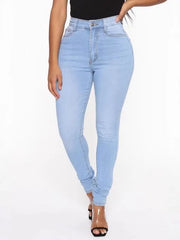 Cyflymder Autumn Women's Clothing High Waist Straight Leg Brown Denim Jeans For Woman Cotton Casual Pants Medium Weight Zipper Closure