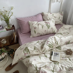 Cyflymder ins 100% Cotton Duvet Cover Soft Rabbit Flowers Quilt Cover housse de couette 150 200 220cm High Quality Duvet Cover King Size
