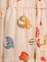 Cyflymder Women s Maxi Dress with Tropical Print Short Sleeve Square Neckline Summer Dress Casual A-line Beach Dress with Oceanic Design