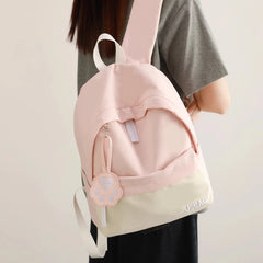 Cyflymder Contrast Color Patchwork Simple College Students Backpack Sweet Y2k Aesthetic Casual Schoolbags Women All Match Chic Schoolbags