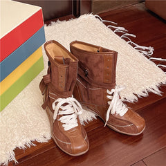 Cyflymder High-top German training Shoes for Women's 2025 New Inner Height Increase 5CM Microfiber Sports Boxing Short Boots Sneakers