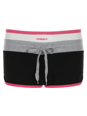 Cyflymder Contrast Lace-up y2k Shorts Women Sexy Skinny Low Rise Super Short Pants for Summer Streetwear 2000s Lady Bottoms Basic