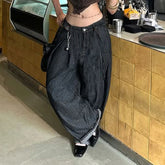 Cyflymder Women Striped Relaxed Fit Jeans Retro Low Rise Wide Leg Denim Pants Grunge Loose Trousers Spring Y2K Clothes