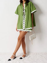 Cyflymder Women s 2-Piece Pajama Set with Ric-Rac Trim Short Sleeve Top and Matching Shorts - Cozy Loungewear Sleepwear Ensemble