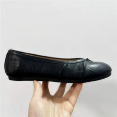 Cyflymder New Pleated Women Ballet Flats Tabi Shoes Casual Slip-on Loafers Ladies Split Toe Leather Espadrilles Zapatillas Mujer