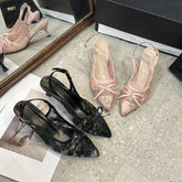 Cyflymder New Summer Glamorous High Heel Sandals Chic Baotou Stilettos Pointy Toe Fashion Parties Banquets Sandals