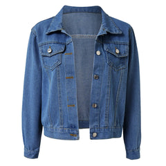 Cyflymder Women Denim Jackets Washed Distressed Vintage Slim Fit Bomber Jackets Boyfriend Button Down Lapel Casual Cropped Jean Coats