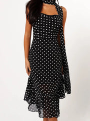 Cyflymder Elegant Floral Print Sleeveless Maxi Dress with Belt and Matching Headband for Summer Wedding Guest Outfit