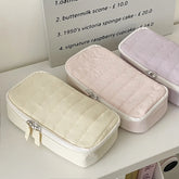 Cyflymder Student Portable Macaron Simple Stationery Case Large Capacity Vertical Strip Storage Pencil Bag