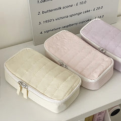 Cyflymder Student Portable Macaron Simple Stationery Case Large Capacity Vertical Strip Storage Pencil Bag