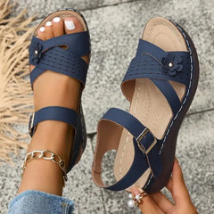Cyflymder Plus Size Women's Sandals Summer Fashion Platform Wedge Sandals Casual Comfortable Non Slip Beach Shoes Sandalias Mujer