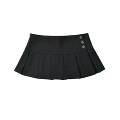 Cyflymder American Retro Pleated Mini Skirt Women Sexy Low Waist Summer Skirts Cool Girl Y2K saia