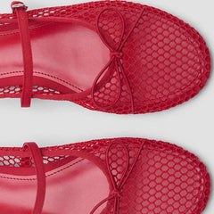 Cyflymder Mesh Summer Ballet Flats Shoes Women Buckle Strap Breathable New Flats Shoes Ladies Black Mary Janes Footwear Loafers