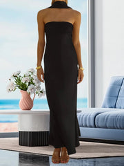 Cyflymder Elegant Off-Shoulder Maxi Dress with Ruched Bodice and Flowy Skirt Women s Formal Evening Gown for Special Occasions