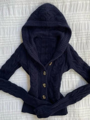 Cyflymder Fashion Vintage American Solid Knitted American Cardigan Harajuku All Match Punk Jumpers Y2k Aesthetic Spring Autumn Clothes