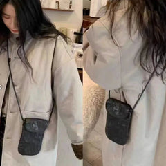 Cyflymder Vintage Hand‑Ruched Women Crossbody Bags,Casual Versatile Commute Phone Purse,Lightweight Shoulder Bag for Coin Lipstick Storage